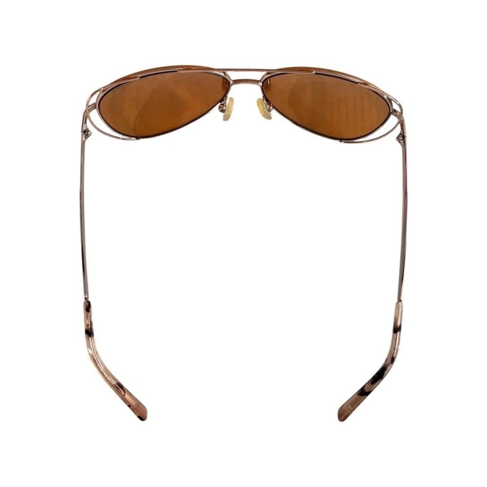 Michael Kors Sunglasses MK1024 Lai Aviator Rose Gold Mirrored Lens 58mm Case